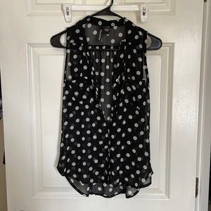 Polka dot sheer tank